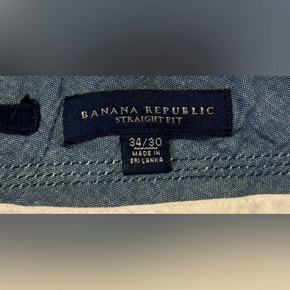 Banana Republic Men’s Size 34/30 Cream Linen Blend Straight Fit Pants‎